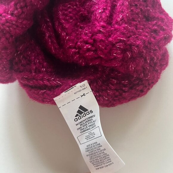 Adidas Chunky Knit Pompom Beanie Hat Pink - Picture 10 of 11